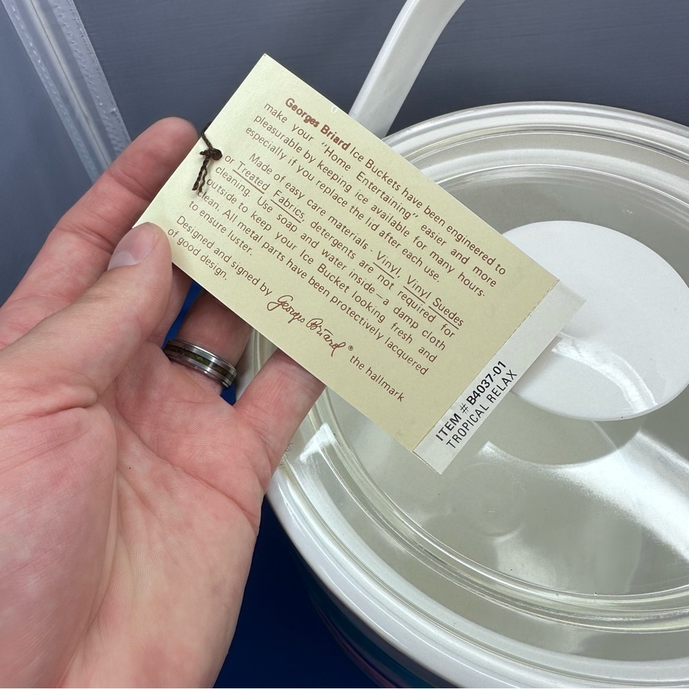 Vintage Georges Briard Retro 80s Beach Ice Bucket - Picture 9 of 10